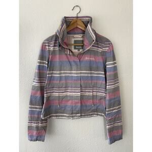 Bench. BBQ Stripe Active Jacket Womens M Multi Hidden Hood Outdoors Lightweight